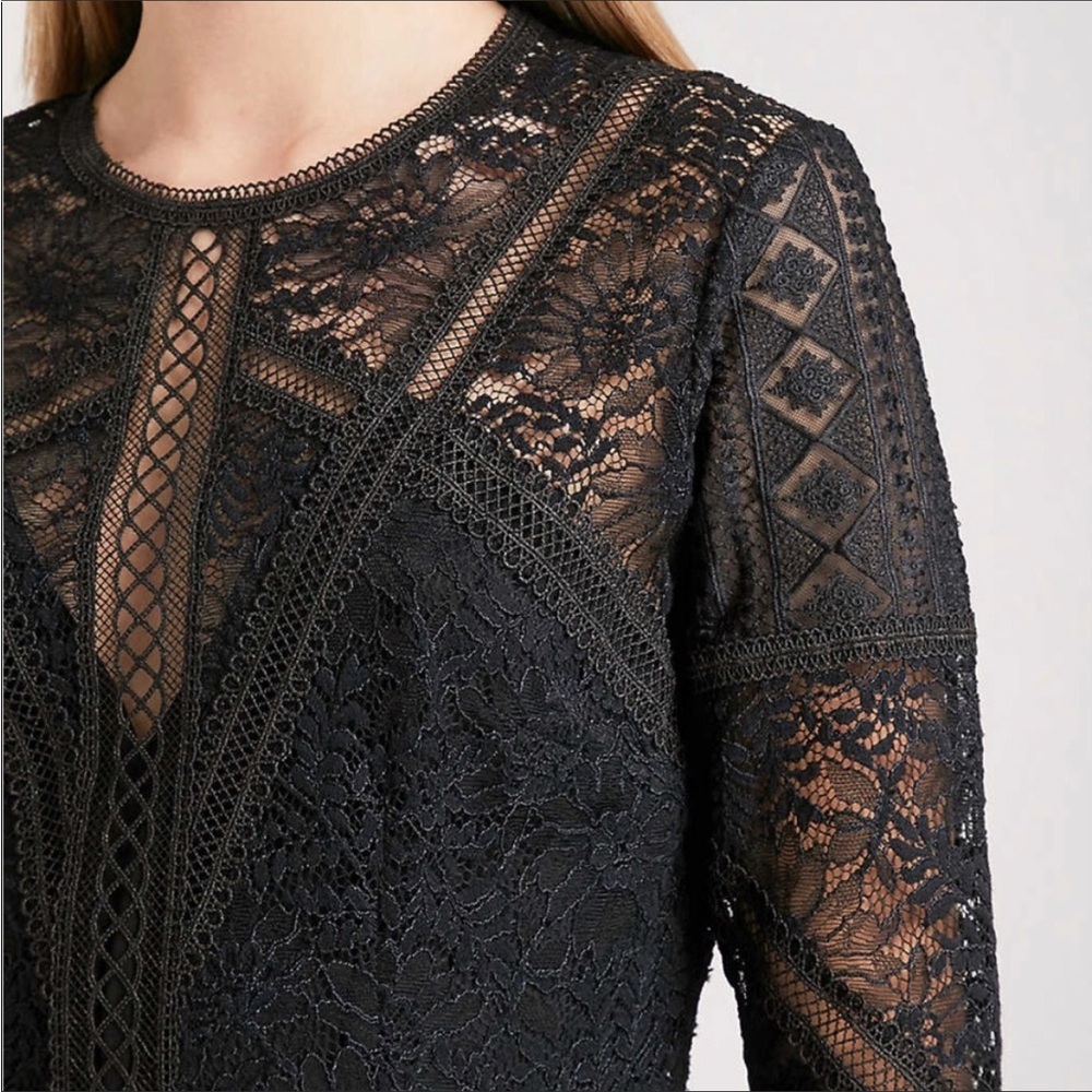 The Kooples Mix Dentelle Black Lace Dress - Picture 3 of 12
